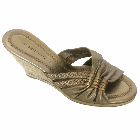 ANTONIO MELANI Gold Espadrille Wedge - Picture 3 of 13